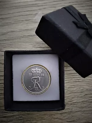 Handmade Coin Ring -Denmark - 10 Ore - Monogram - Initials  M Or R  -  Uniq Gift • $23