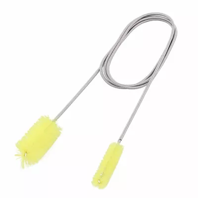 Aquarium Fish Tank Double Ended Hose Pipe Tube Cleaning Brush Yellow 5.5Ft Long • $18.80