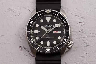 Vintage Seiko Diver 150m Men's Watch 7548-7000 Black Quartz Day/Date • $526.81