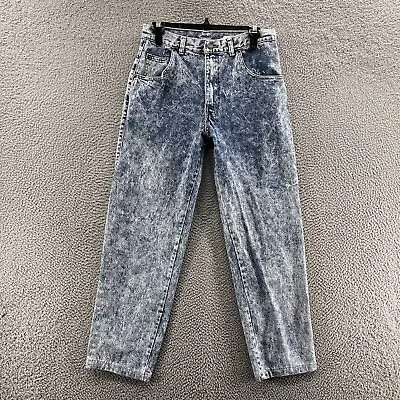 VINTAGE Sasson Jeans Men 33x34 Blue Tapered Acid Wash Denim Casual 90s (29x29) • $29.99