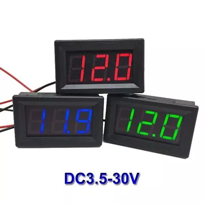 LED 12V ~ 24V Digital Display Voltmeter Car Motorcycle Voltage Gauge Panel Meter • £4.79