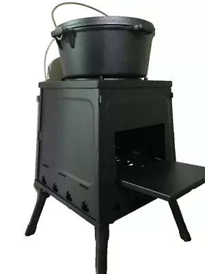 Fold Away Camping Stove Cooker BBQ Glamping Fire H 48cm W 30cm D 36cm Portable • £69.95