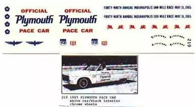 Fred Cady Decal #219 To Do The 1965 Plymouth Indianapolis Pace Car • $5