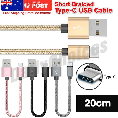 AU Short 20CM USB-C Type-C 3.1 Fast Charging Data Sync Cable Charger Cord Lot • $4.79