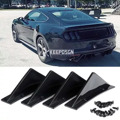 Rear Bumper Diffuser 4 Shark Fins Spoiler Lip Splitter For Ford Mustang GT • $15.79