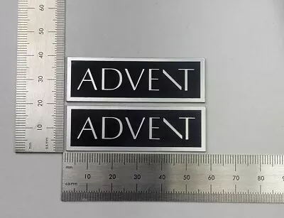 Advent Speaker Badge Logo Emblem Pair Custom Made Brushed Silver  • $12.95