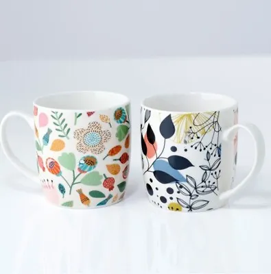 Autumn Falls & Wisewood Set Of 2 Flower Cups Pick Of The Bunch Porcelain Mugs • £10.99
