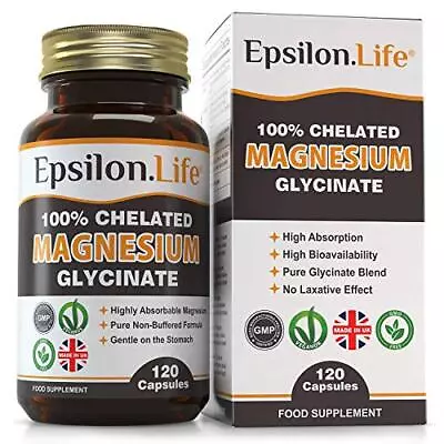 Epsilon Magnesium Glycinate - Chelated Magnesium Bisglycinate Supplement - 120 • £25