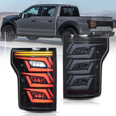 Smoked Pair LED Tail Lights Start Up Animation For Ford F150 2015 2016 17-2020 • $223.66