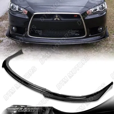 For 09-15 Mitsubishi Lancer GT GTS RA-Style Painted BLK Front Bumper Lip Spoiler • $97.99