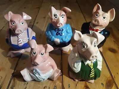 NatWest Pigs Piggy Bank Money Boxes. By Wade. Full Set Set Of 5. 1980s  • £68.99