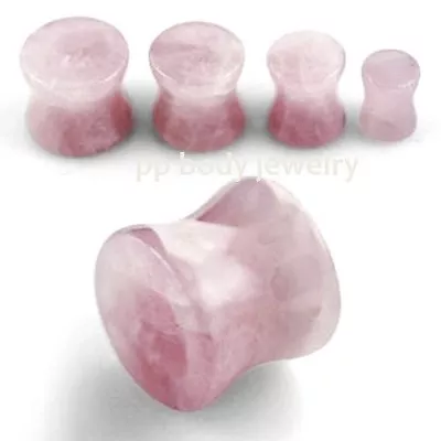 PAIR Organic Rose Quartz Stone Saddle Ear Plugs • $9.07