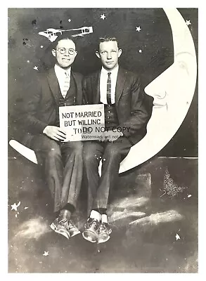 Paper Moon Young Gay Couple  Not Married But Willing To Be  Comical 5x7 Photo • $8.49