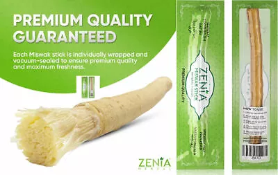 Zenia Sewak Natural Miswak Traditional Toothbrush - Vacuum Sealed Natural Flavor • $6.45