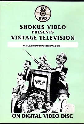 Legends Of Laughter: Marx Brothers - Classic TV DVD (Shokus Video #830) • $5
