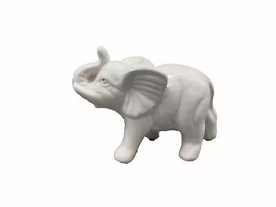 Vintage White Elephant Figurine Ceramic Glazed • $14.99