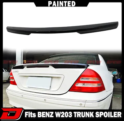PAINTED Fit For Mercedes BENZ W203 C STYLE REAR BOOT TRUNK SPOILER 07 197 BLACK • $129