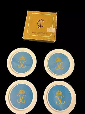 4 Boxed Vintage Melamine Coasters Jean Christian - Giovanni Trimboli Design • £16.99