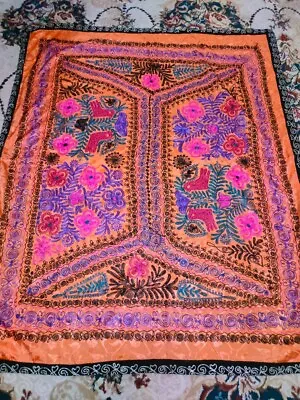 Silk Suzani Wall Hanging Vintage Uzbek Embroidery 140x170 55 X67  D-3B • $93