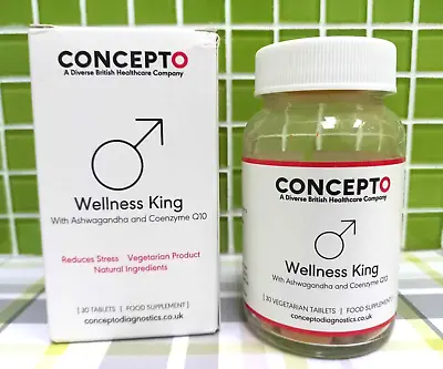 Concepto Wellness King With Ashwagandha Coenzyme Q10 Biotin Quercetin 30 Tablets • £1.50