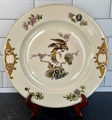 10” Vintage Epiag Czechoslovakia Dinner Plate Exotic Bird Flowers • $33.99