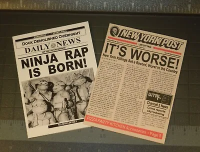 2 Newspapers For 1/4 Scale Teenage Mutant Ninja Turtles TMNT - New York Post • $8.50