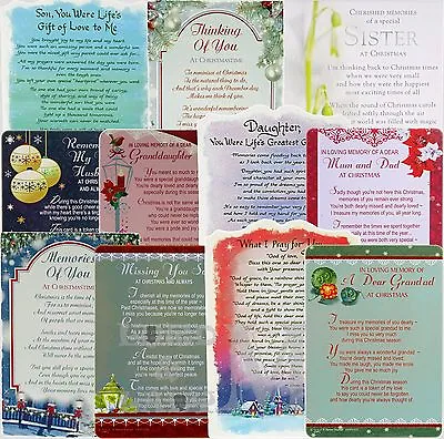 £2.50 • Buy Memorial Graveside Christmas Cards In Loving Memory Plastic Outdoor Xmas Festive