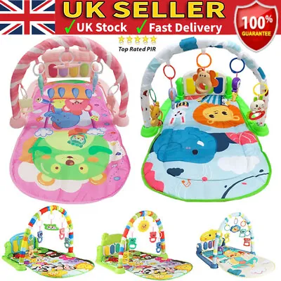Baby Activity Play Gym Sensory Toys Playmat Crawling Mat Music & Lights Piano UK • £18.99