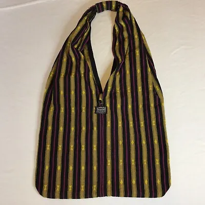 Sagada Weaving Monk Shoulder Bag Purple Yellow Blk Stripe Philippines Boho Purse • $34.95