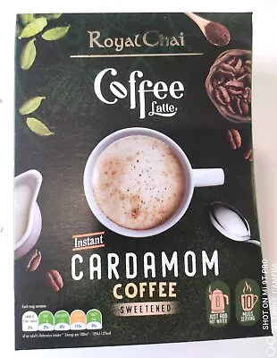 Royal Chai  Coffee Cardamom Latte Sweetend Instant Coffee 10 Sachets. • £7.99