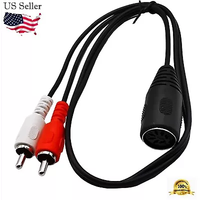 7-Pin 7 PIN DIN Female Jack To 2x RCA Phono Male Plug Audio Cable Adapter 0.5m • $4.85