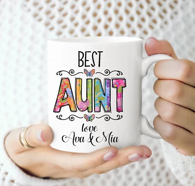 $14.95 • Buy Personalised Floral Aunt Aunty Mug Gifts Birthday Christmas Present Coffee Cup