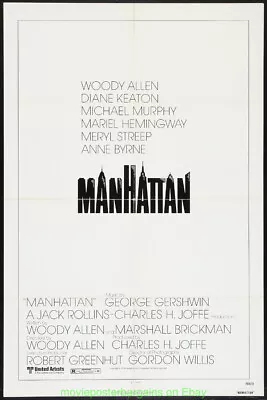 MANHATTAN MOVIE POSTER Original Folded 27x41 VeryFine Condition Woody Allen 1979 • $35