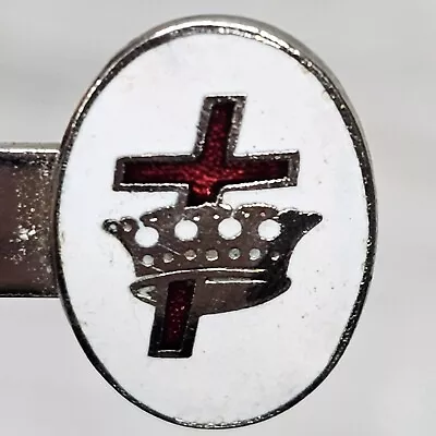 Masonic Degree Knights Templar Order Of Malta Crown & Cross Vintage Tie Bar Clip • $16.99