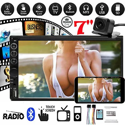 Double Din Car Stereo Camera Touch Screen Radio Player Mirror Link For GPS Wifi • $71.09