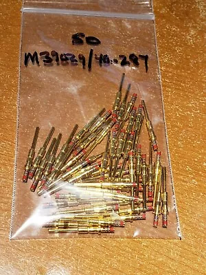 50 NEW M39029/44-287 Mil-Spec 3-Stripe Gold Male Contact Pins Contacts  • $64.95