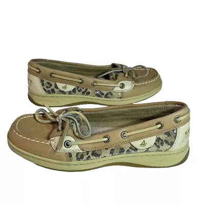 Sperry Top-Sider Women's Boat Shoes Angelfish Leopard Sequin Size 6.5M 9102341 • $18.99