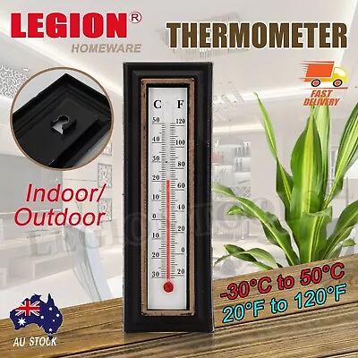 THERMOMETER Indoor Outdoor Temperature Wall Hanging Room Sensor Garden 5×16cm  • $7.20