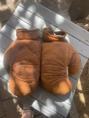 Vintage Leather Boxing Gloves • $25