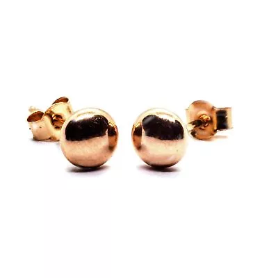 9ct Gold Bouton Stud Earrings 4 Mm Across (posts And Backs Also 9ct Yellow Gold) • £26.95