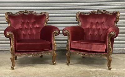 Pair Of Antique Carved Armchairs • £320