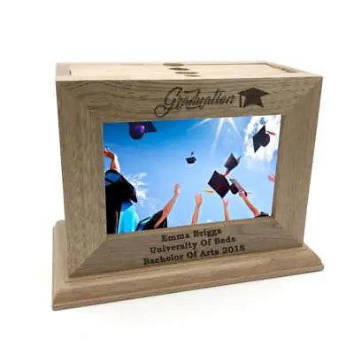 £29.99 • Buy Personalised Graduation Wooden Photo Box Album And 6x4 Photo Frame FW978-1