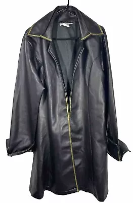 Charades Black Pirate Captain Costume Long Jacket Mens Size Medium Medieval • $20