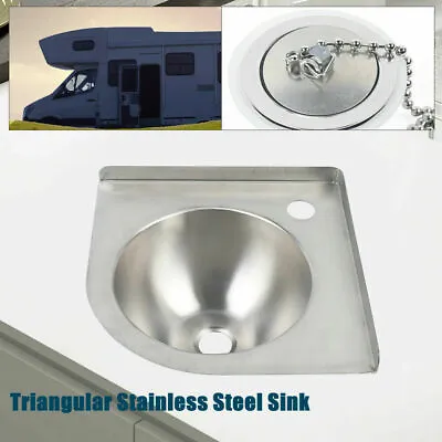 RV Caravan Camper Stainless Steel Wash Basin Bathroom Kitchen Triangular Sink • $105