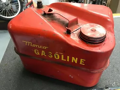 Vintage Monco 2 1/2 Gallon Square Gas Can Red Metal Mancave Garage Collectible • $29.99