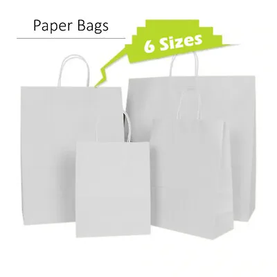 £6.99 • Buy Quality Carrier White Kraft Paper Gift, Fashion Bags Strong Twisted Handle Cheap