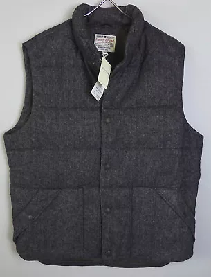 Lucky Brand Herringbone Twill Sycamore Vest $199 Wool Blend NWT Down & Feathers • $109.91