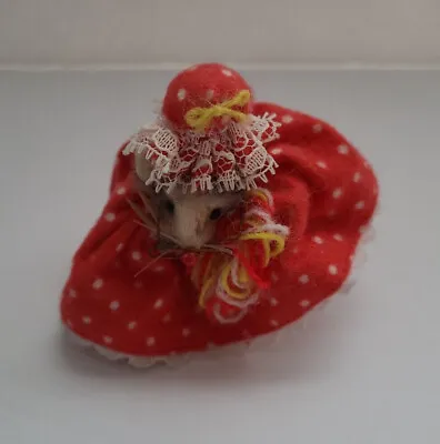 The Little Mouse Factory  Hand Dressed In USA Knitting Granny Mouse Figurine Fur • $10