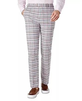 Lauren Ralph Lauren Edgewood Wool Blend Dress Pants Men 32x32 Pink Plaid Classic • $22.10