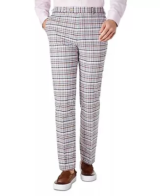 Lauren Ralph Lauren Edgewood Wool Blend Dress Pants Men 33x32 Pink Plaid Classic • $22.10